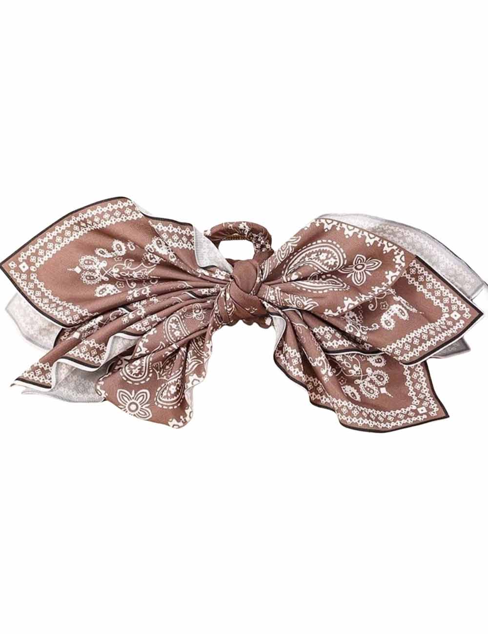 Ladies Chic Paisley Floral Print Bow Knot Hair Clip