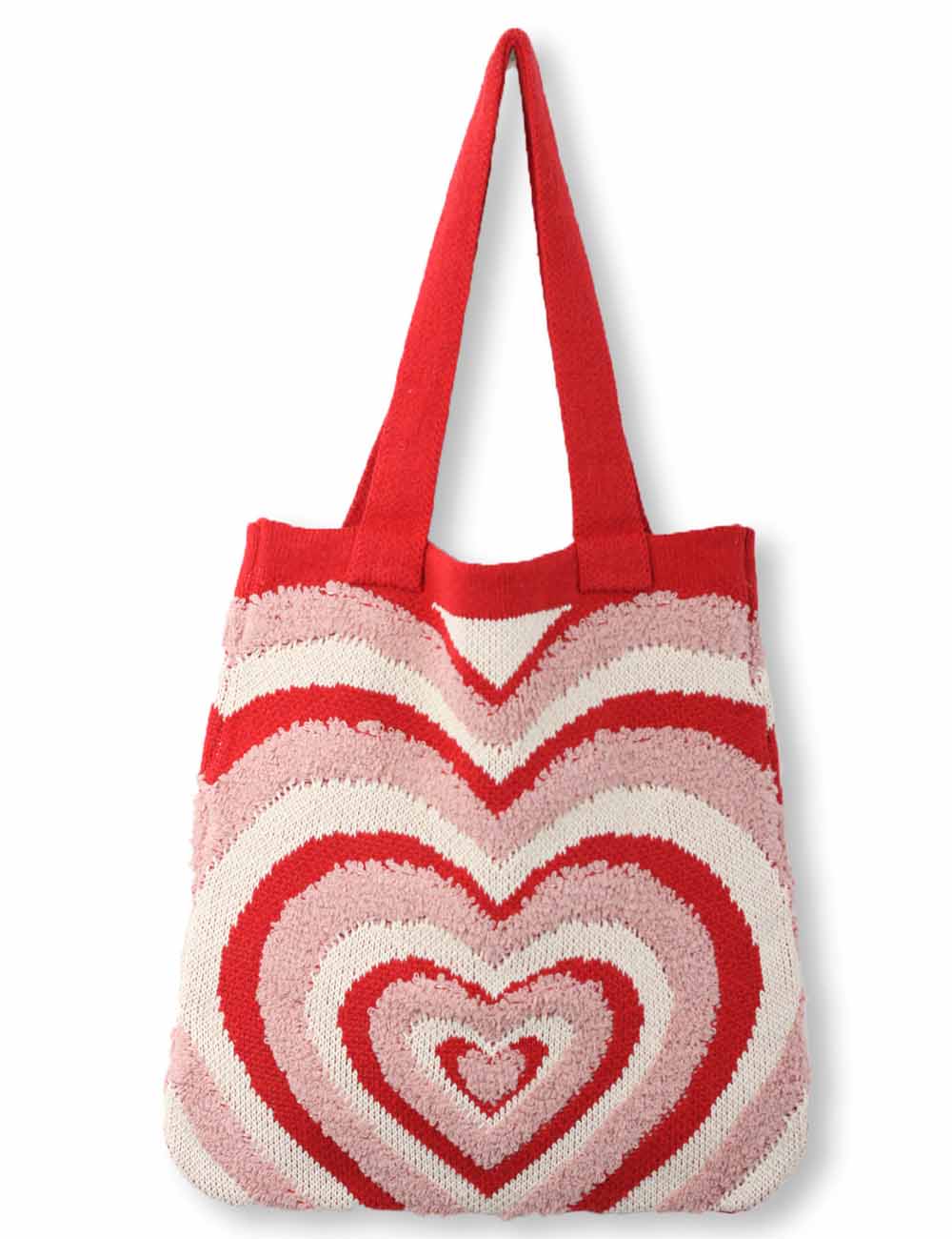 Ladies Valentine’s Heart Crochet Large Capacity Shoulder Tote Bag