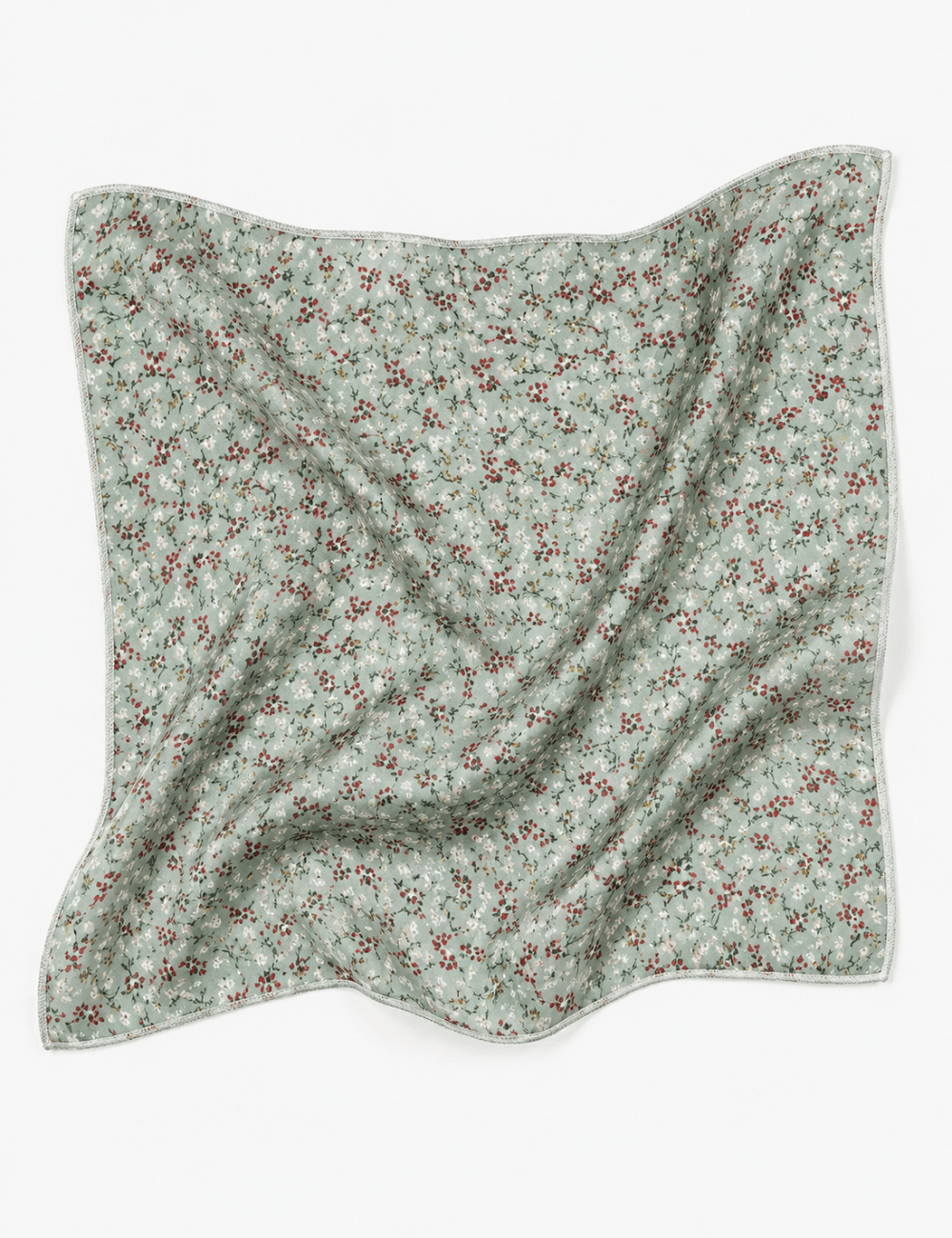 Ladies Bandana Floral Cluster Square Neck Scarf