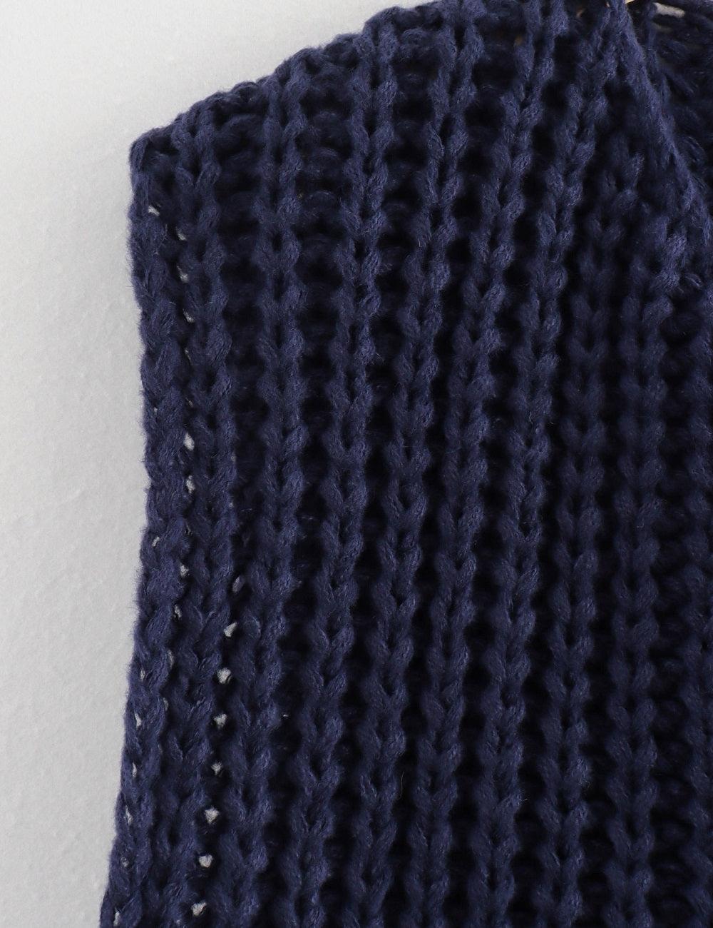 Ladies Chunky Open Knit Sweater Vest