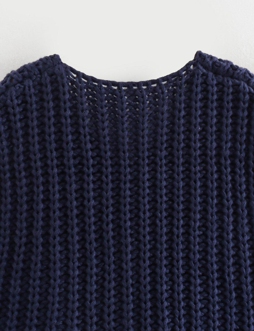 Ladies Chunky Open Knit Sweater Vest