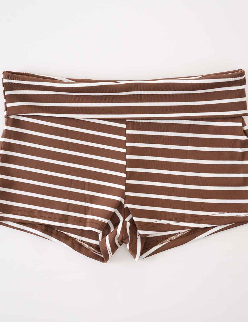 Ladies Chic Striped Halter Top & Bodycon Shorts Matching Set