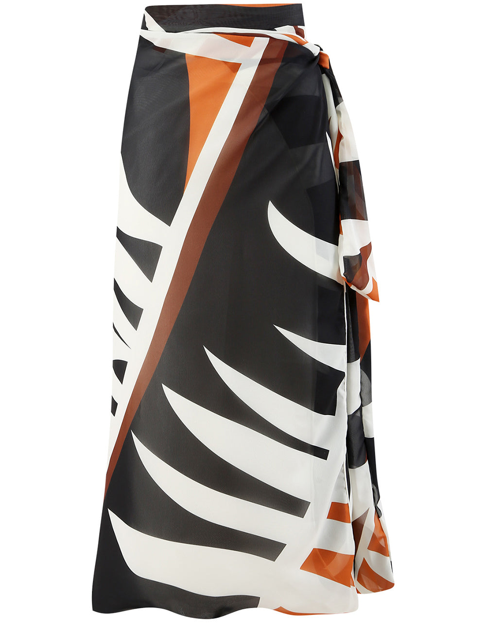 Ladies Tropical Leaf Print Chiffon Wrap Sarong Swim Cover Up