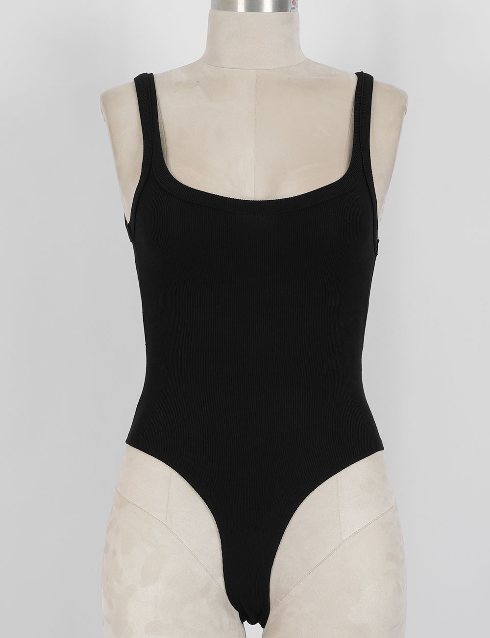 Ladies Ribbed Scoop Neck Tank Top Sleeveless Bodysuit