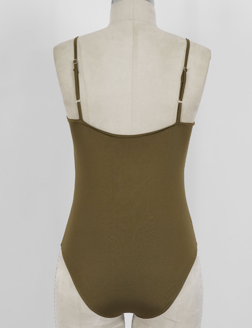 Ladies Chic Solid Color Underwire Spaghetti Strap Sleeveless Bodysuit