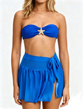 Ladies Starfish Bandeau Bikini Set with Wrap Tie Sarong