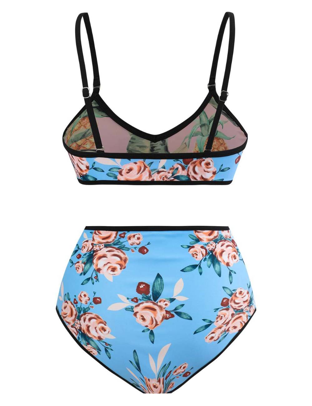 Ladies AB Side Floral Bikini Set with Salong SKSW40135