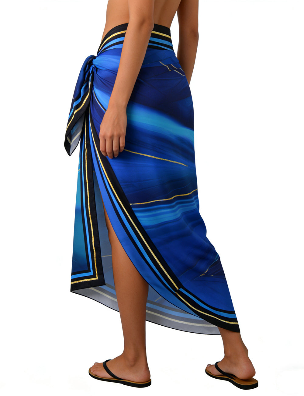 Ladies Abstract Print Beach Sarong Wrap Tie Swim Cover Up
