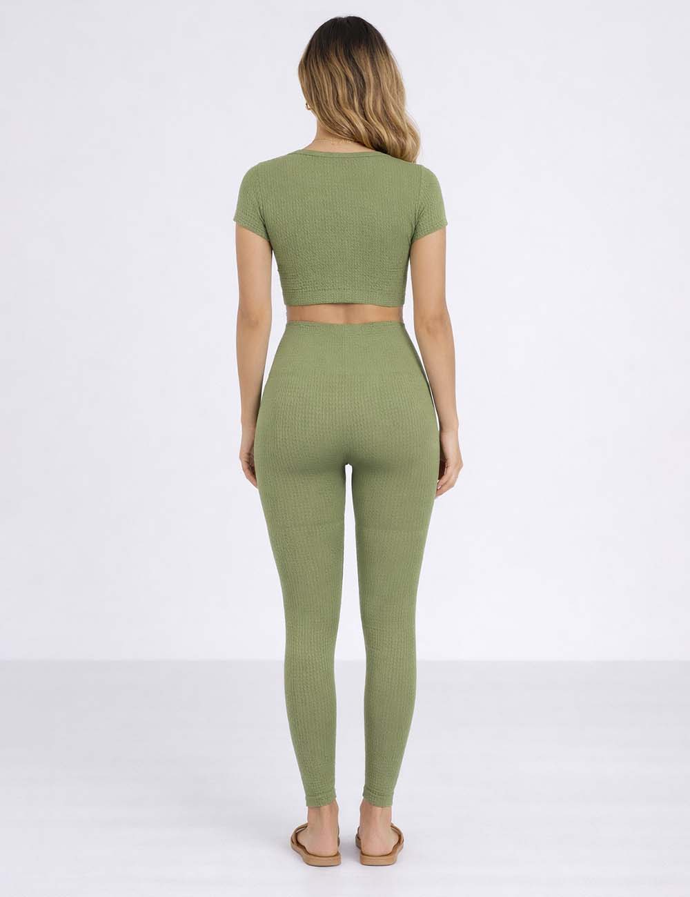 Ladies Chic Knit Round Neck Cap Sleeve Crop Top