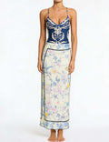 Ladies Floral Print One-Piece Swimsuit & Cover-Up Set