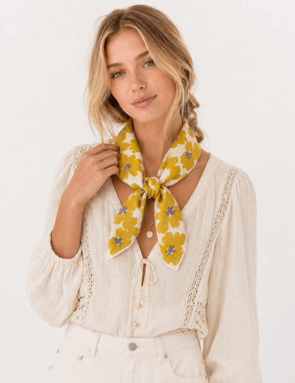 Ladies Casual Doodle Print Bandana Scarf