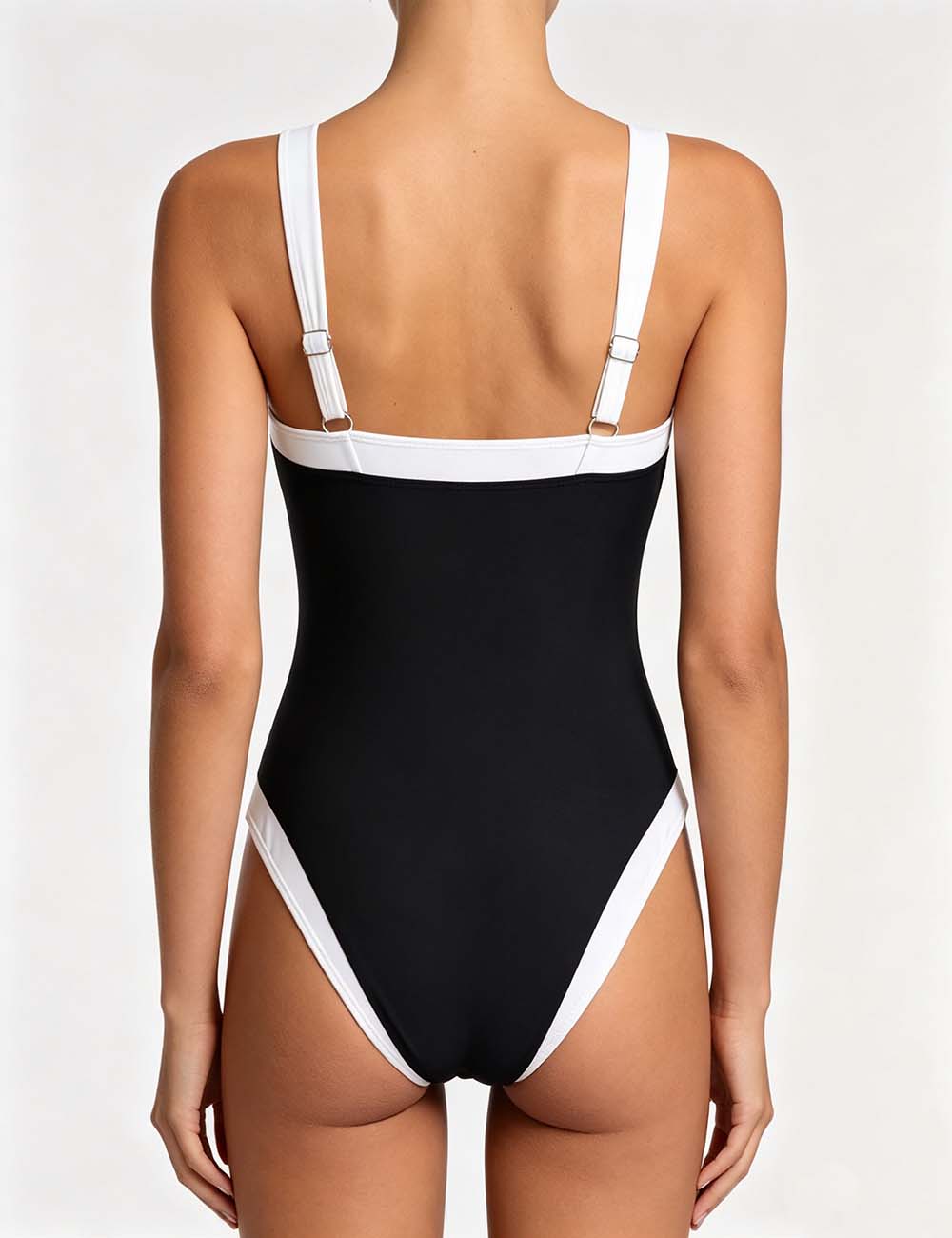Ladies Color Block Sweetheart Neckline One Piece Swimsuit