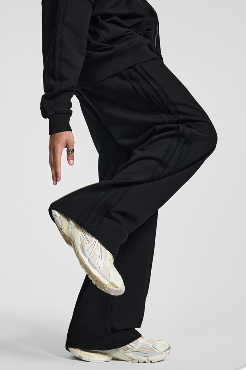 Men's Fall Clothing 450g Knit Raw Edge Straight Pants