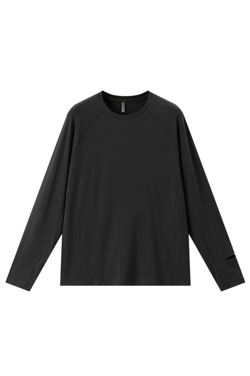 Men's Summer Wool Long Sleeve Outdoor Anti-Odor Tee