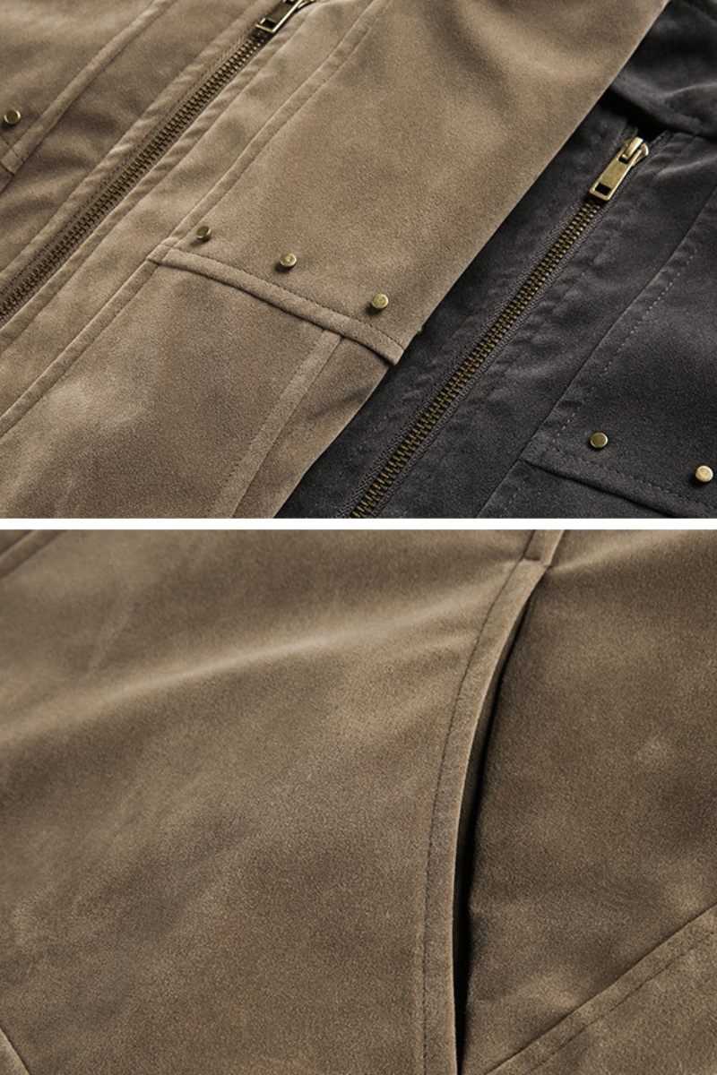 Unisex Spring New Barn Rivet Crop Harrington Jacket