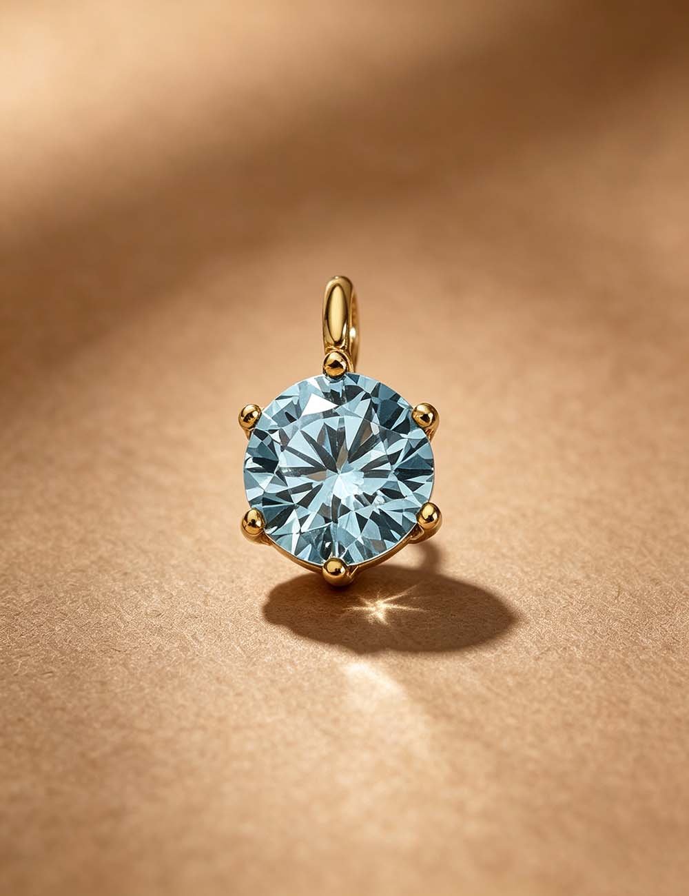 Ladies Minimalist Classic Round CZ Charm Pendant