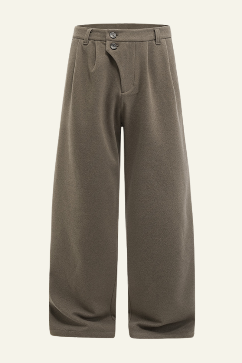 Men's Streetwear Double-button Placket Trousers