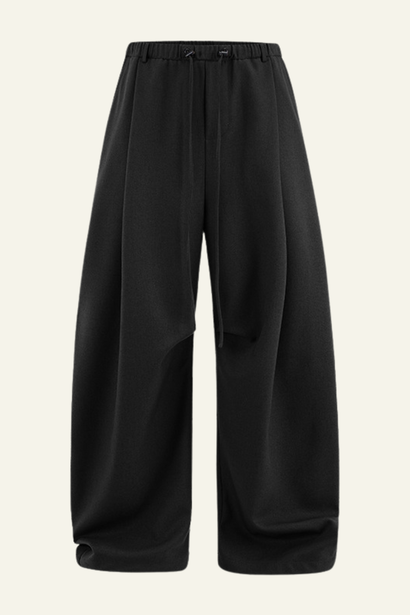 Men's Streetwear Linen Pleadted Wide-leg Pants