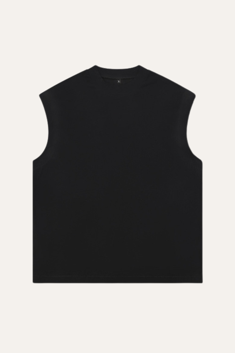 Men's Summer 230g Cotton High Neck Loose Tank