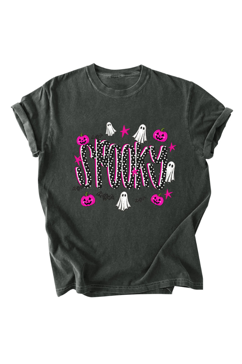 Unisex Summer Halloween Pumpkin Ghost Graphic T-Shirt