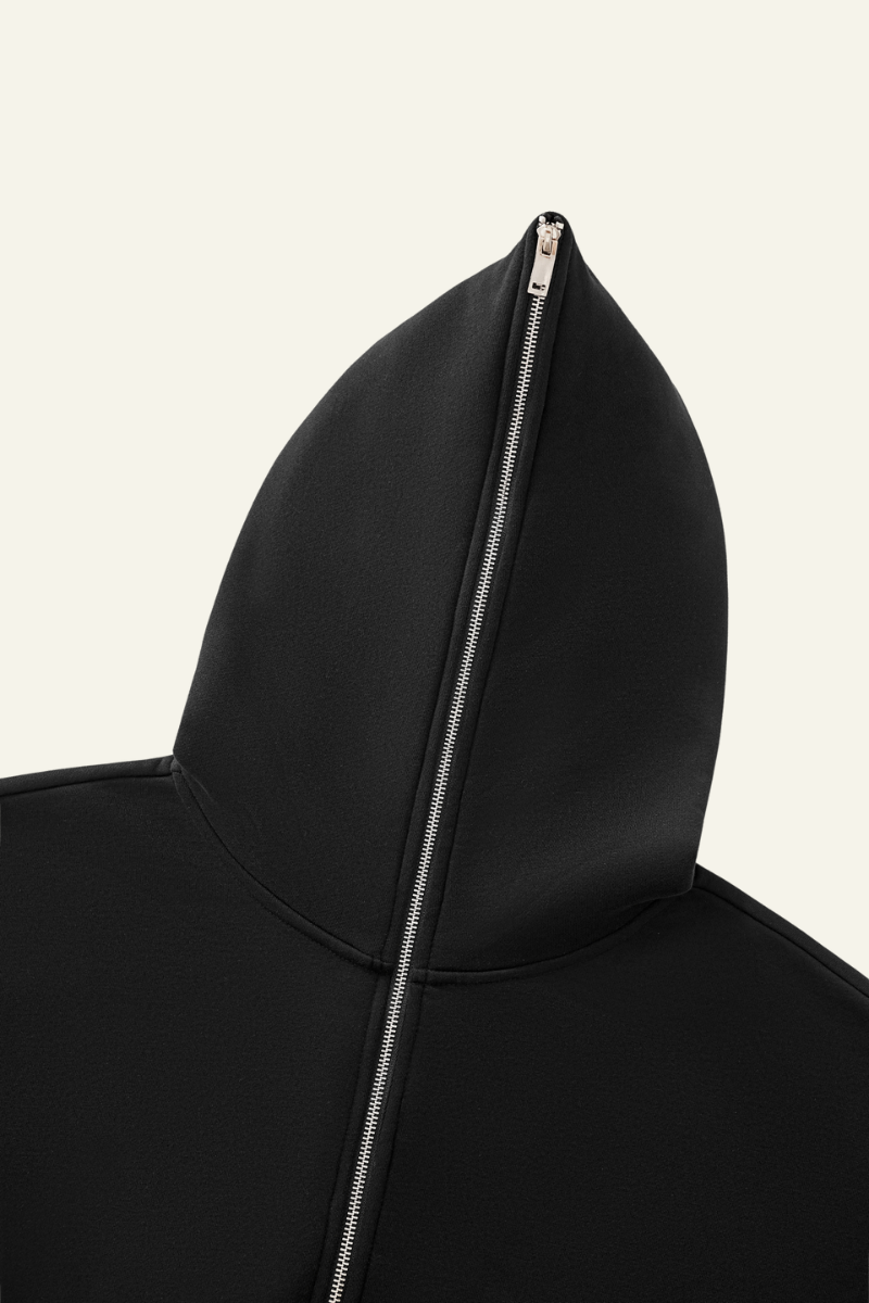 Men's Streetwear Cropped Full Zipper Hooded Jacket