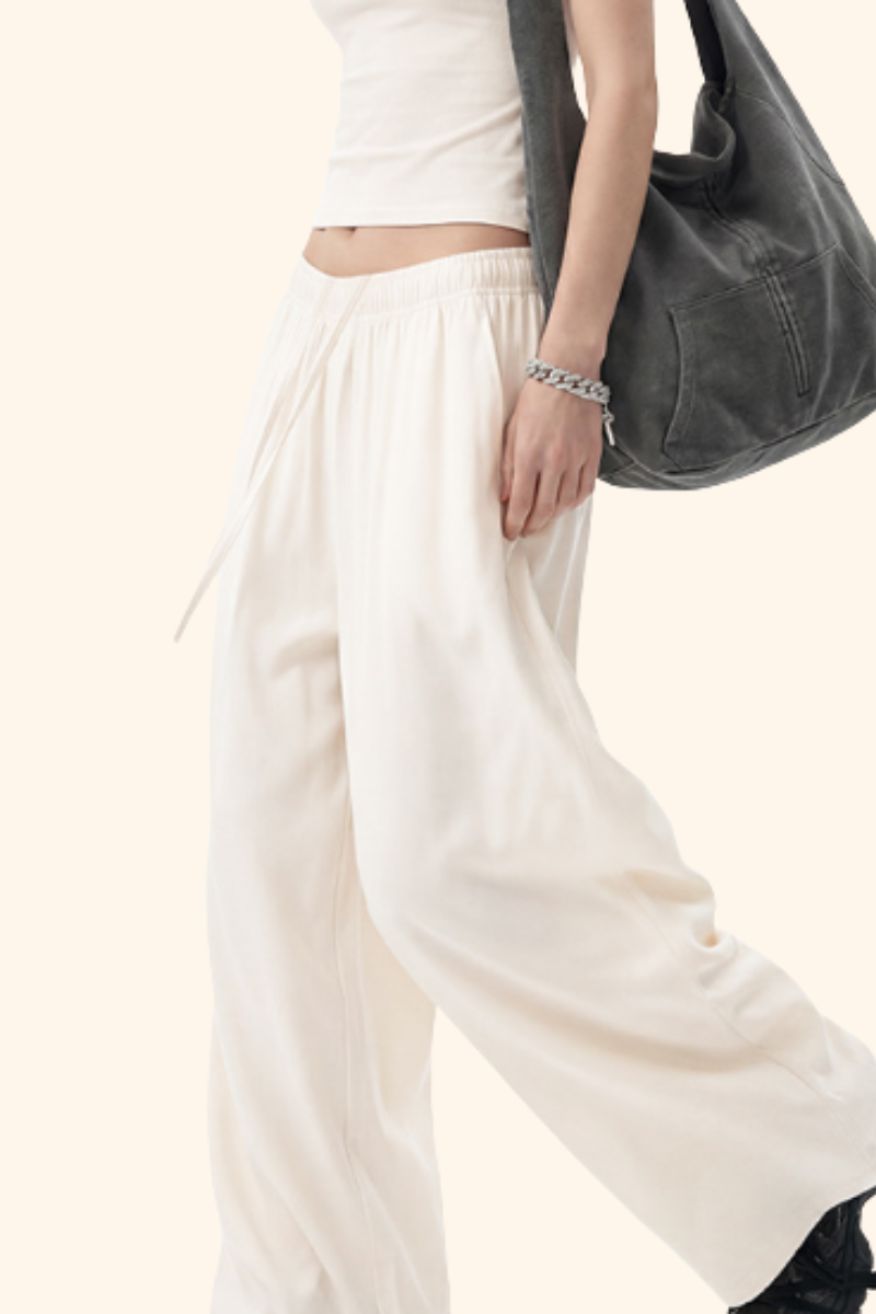 Women's Spring Summer 200g High Stretch Wide Leg Pants