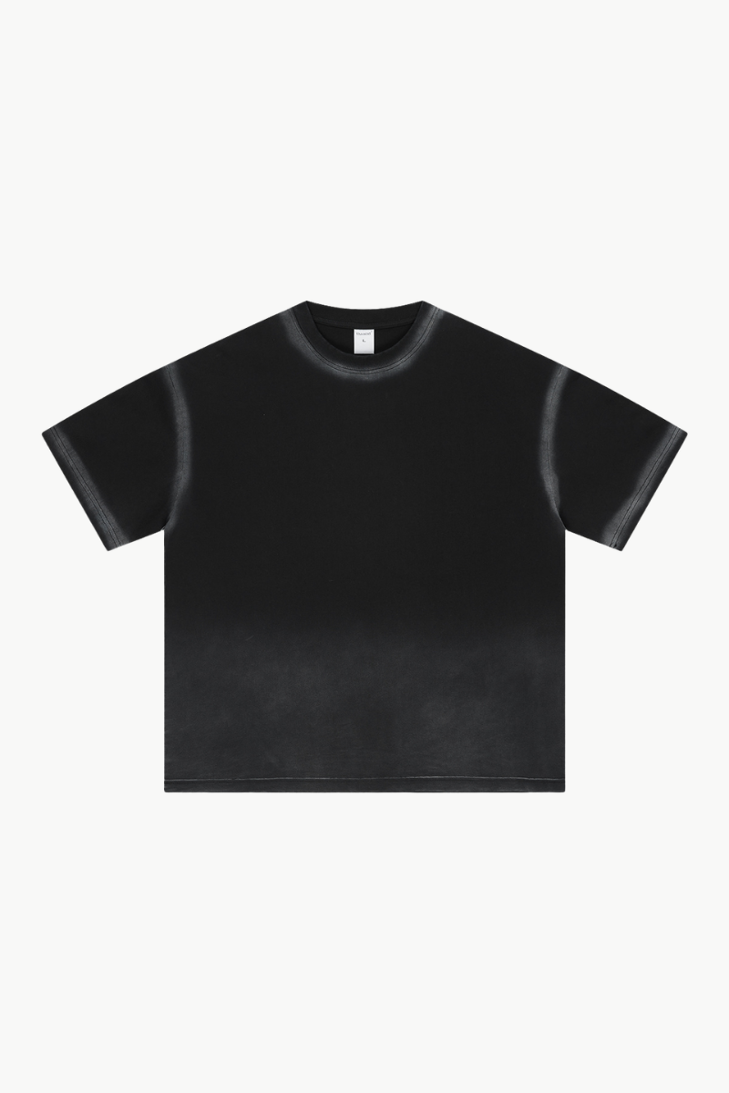 Men's Summer 280g Cotton Spray Wash Gradient Tee