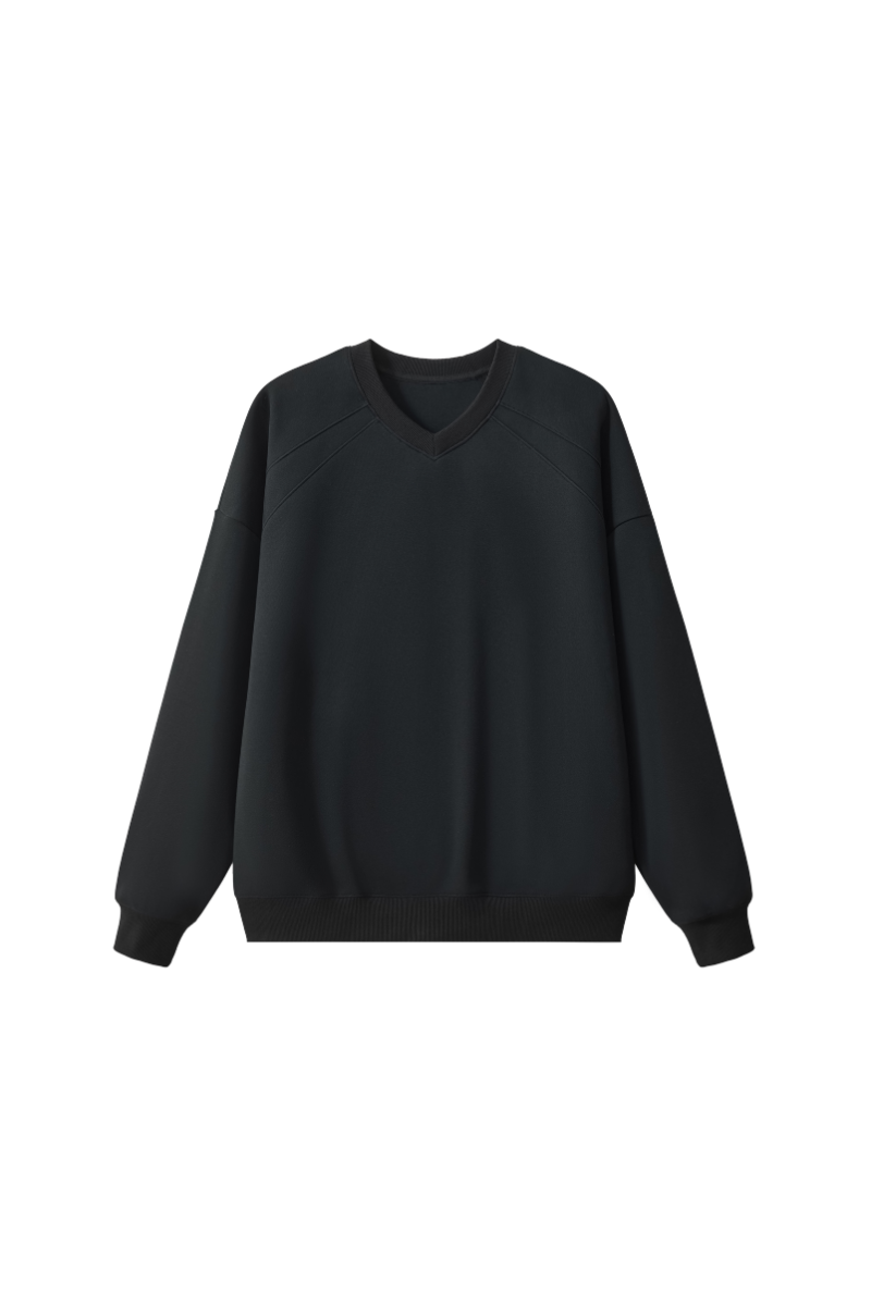 Women Fall Clothing Cotton Blend Raglan V Neck Sweatshirt