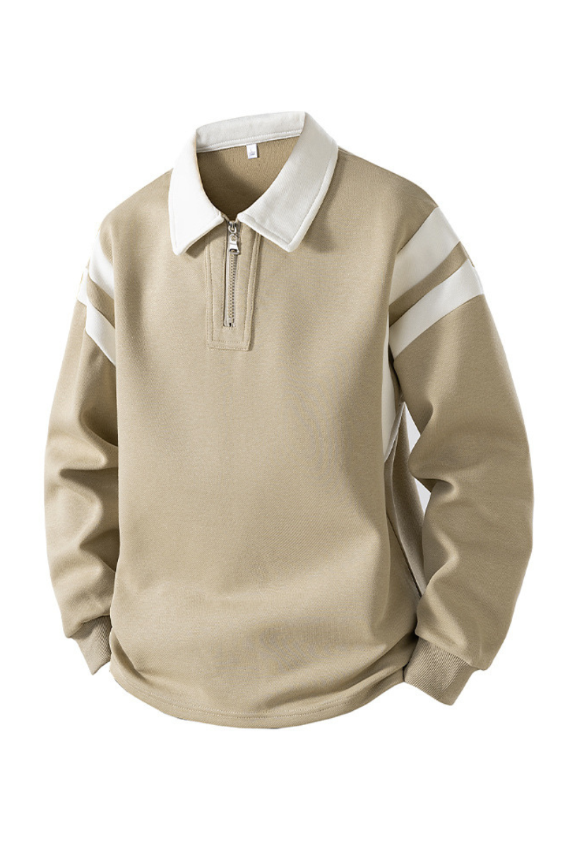 Men's Fall Clothing Half-Zip Collared Game-Day Sweatshirt