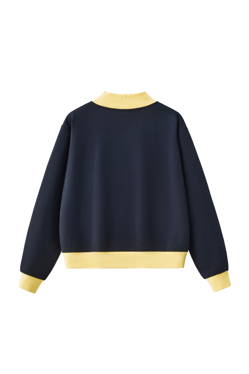 Unisex Fall Clothing Colorblock Cross-Neck Sweatshirt