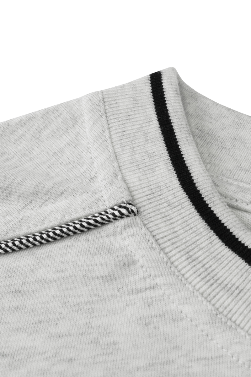 Men's Colorblock Topstitch Ribbed Cotton Drop Shoulder Tee