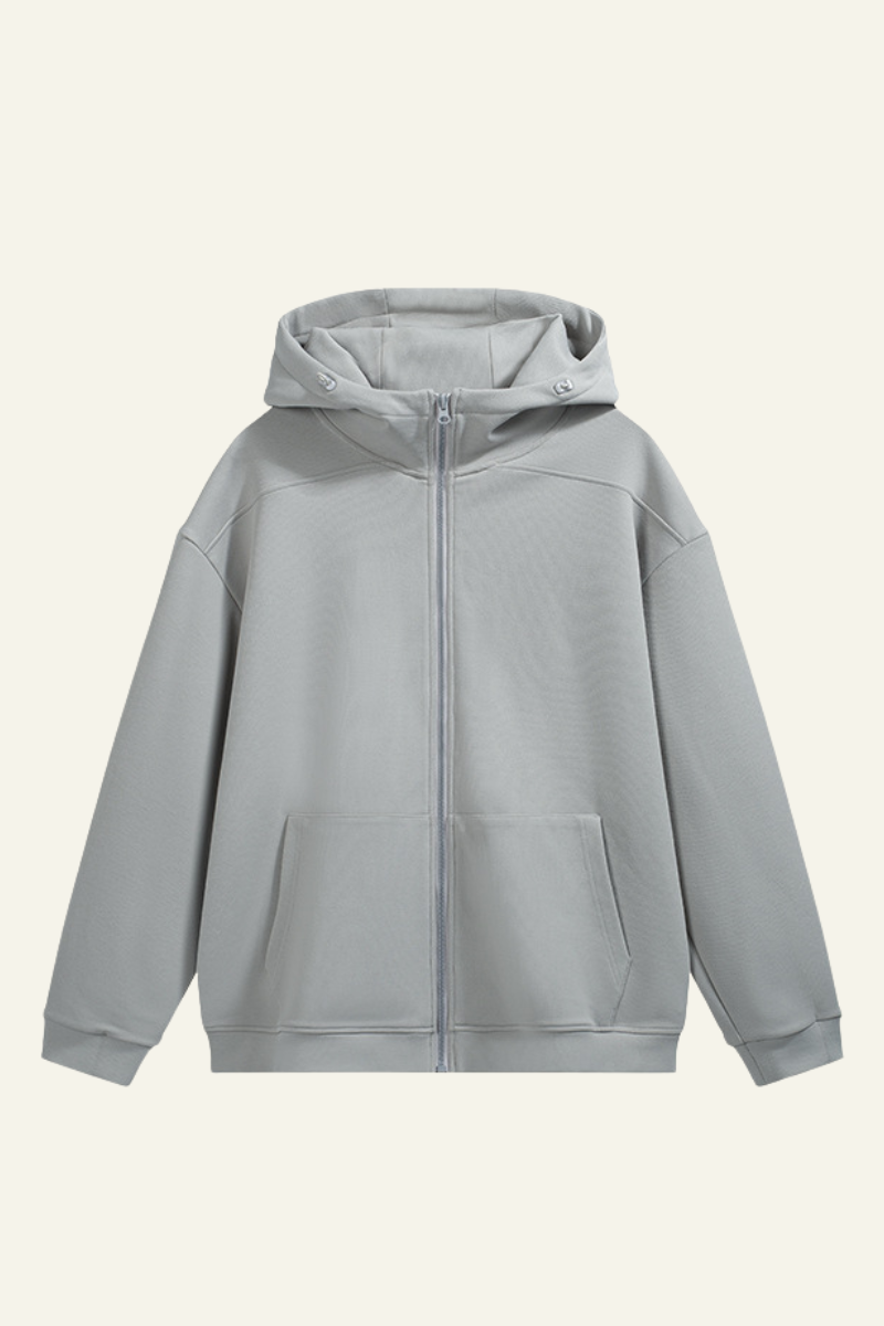 Men's Streetwear Front Pocket Full-zipper Hooded Jacket