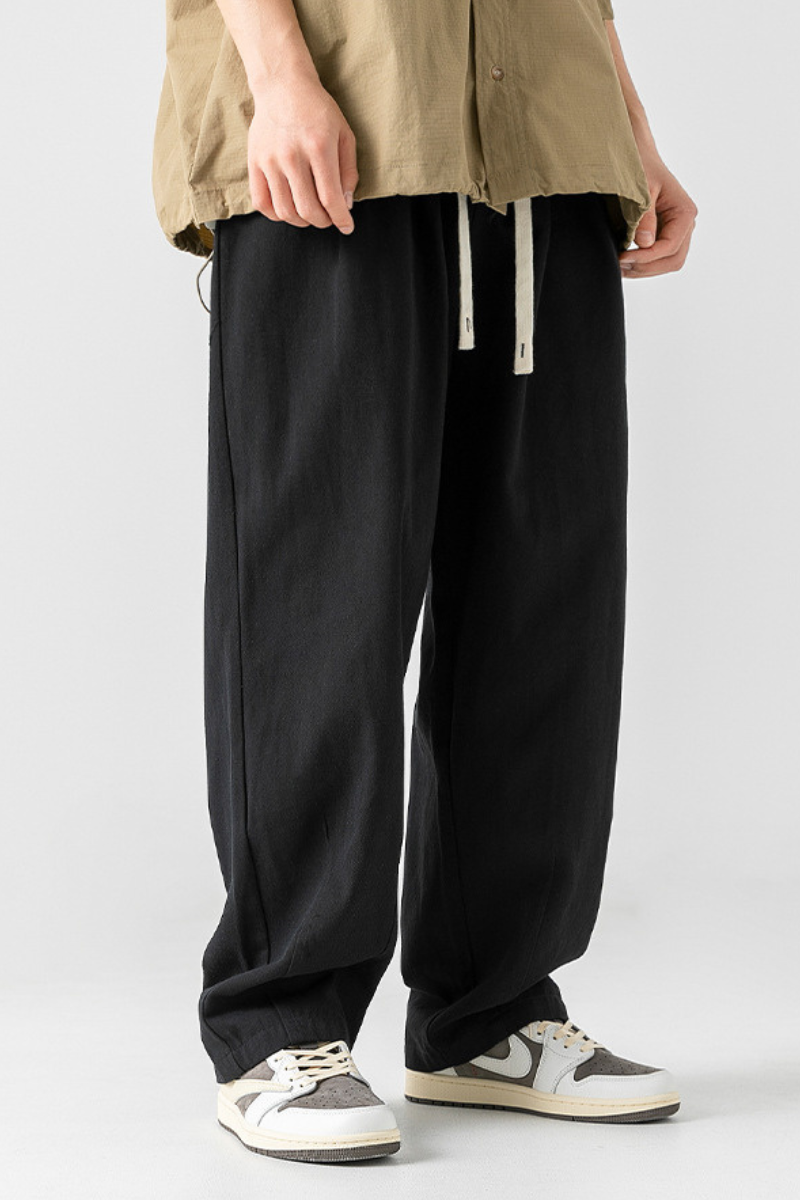 Men's Spring Japan Draped Double Pleated Fleece Pants