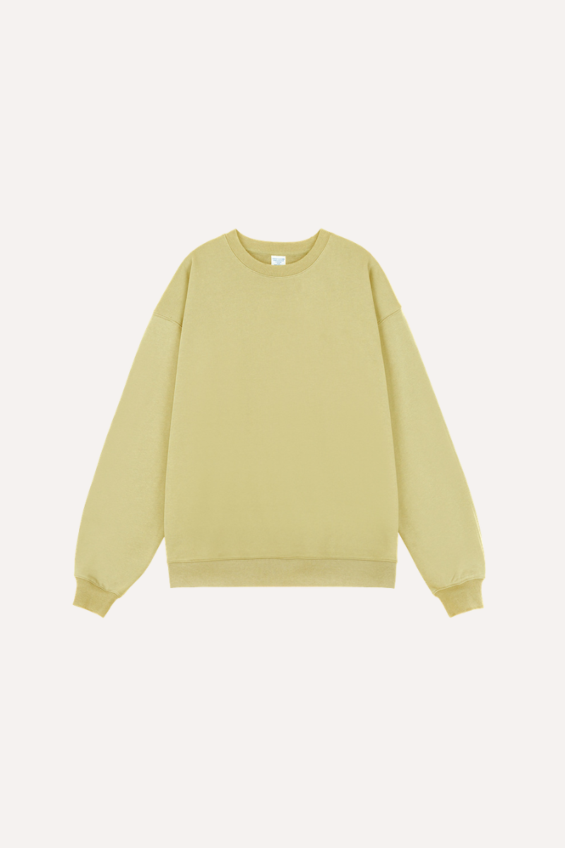 Men's Spring 380g Terry Cotton Loose Crewneck Sweatshirt