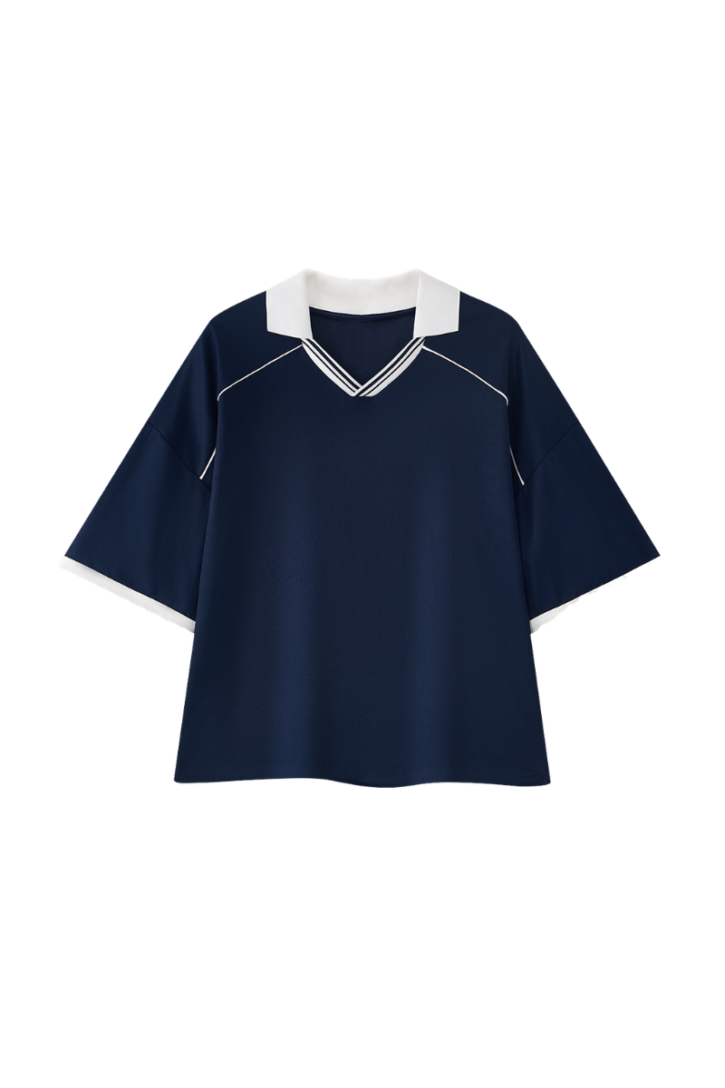Men's Summer Colorblock Cooling Quick Dry Boxy Polo
