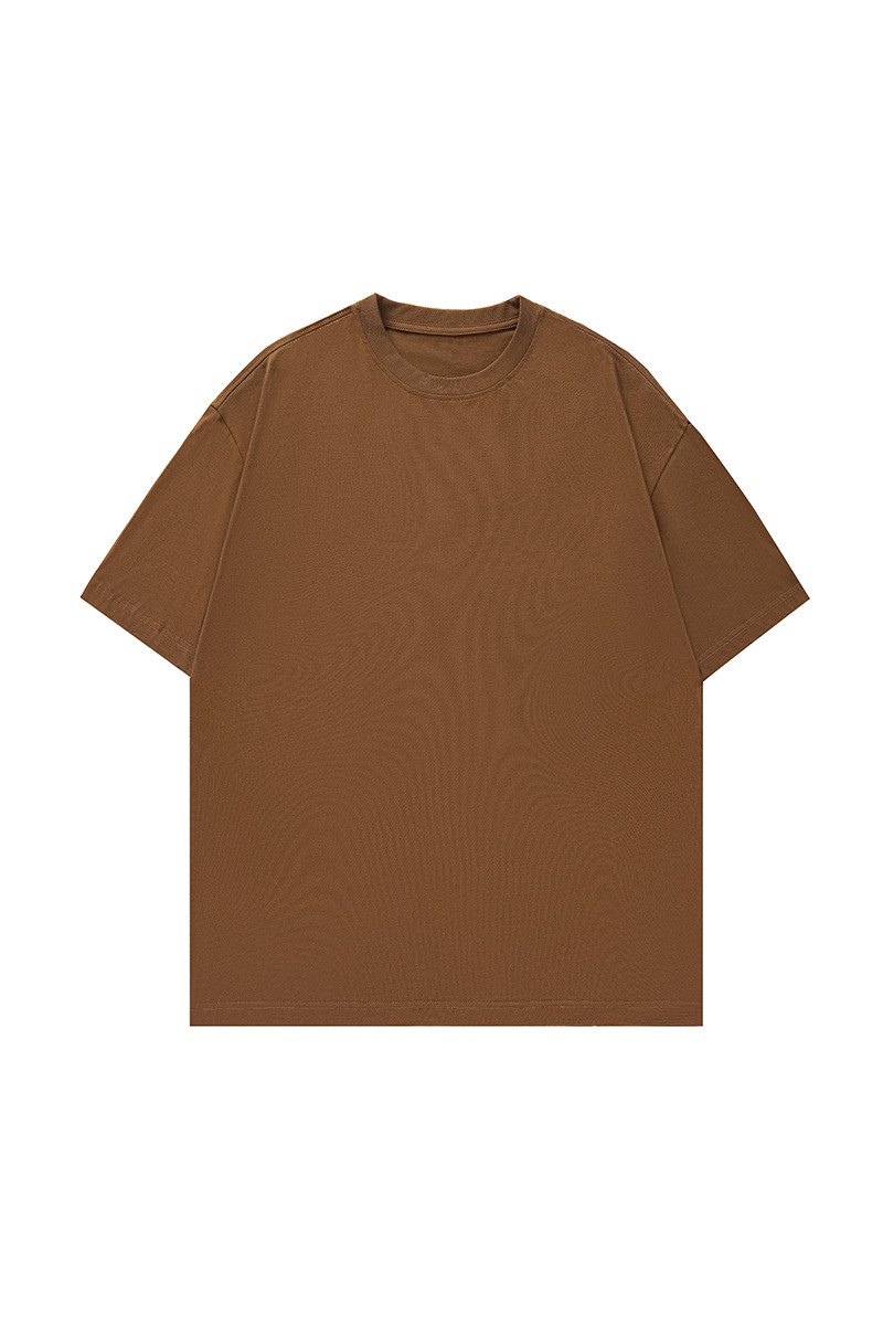 Men's Summer Japanese Loose Cotton Solid Crewneck Basics Tee