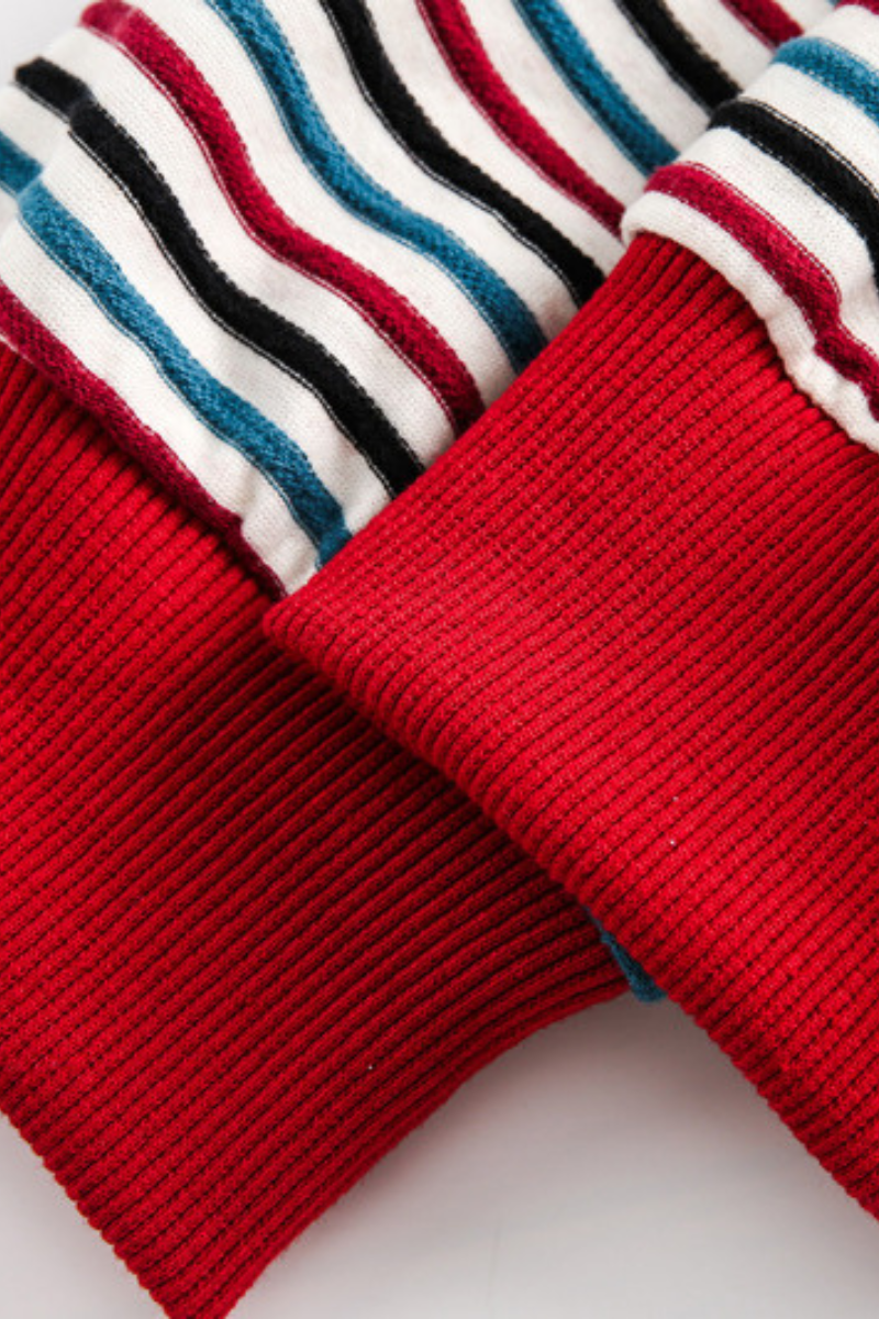 Women Fall Clothing Colorful Stripe Stand Collar Zip Jacket