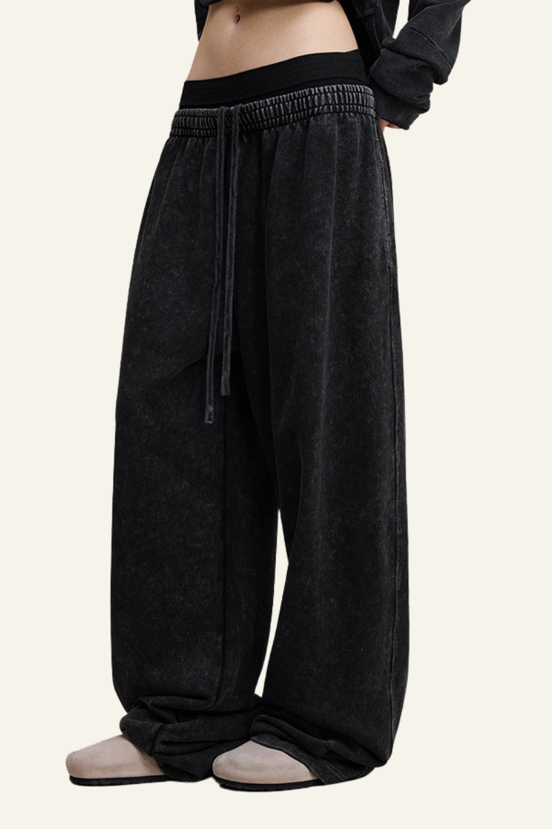 Women's Fall Clothing -Washed Cotton Straight-Leg Pants