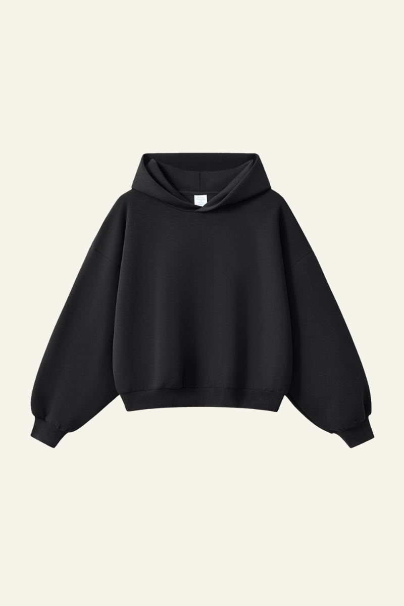 Men's Streetwear Cropped Drop-Shoulder Hoodie