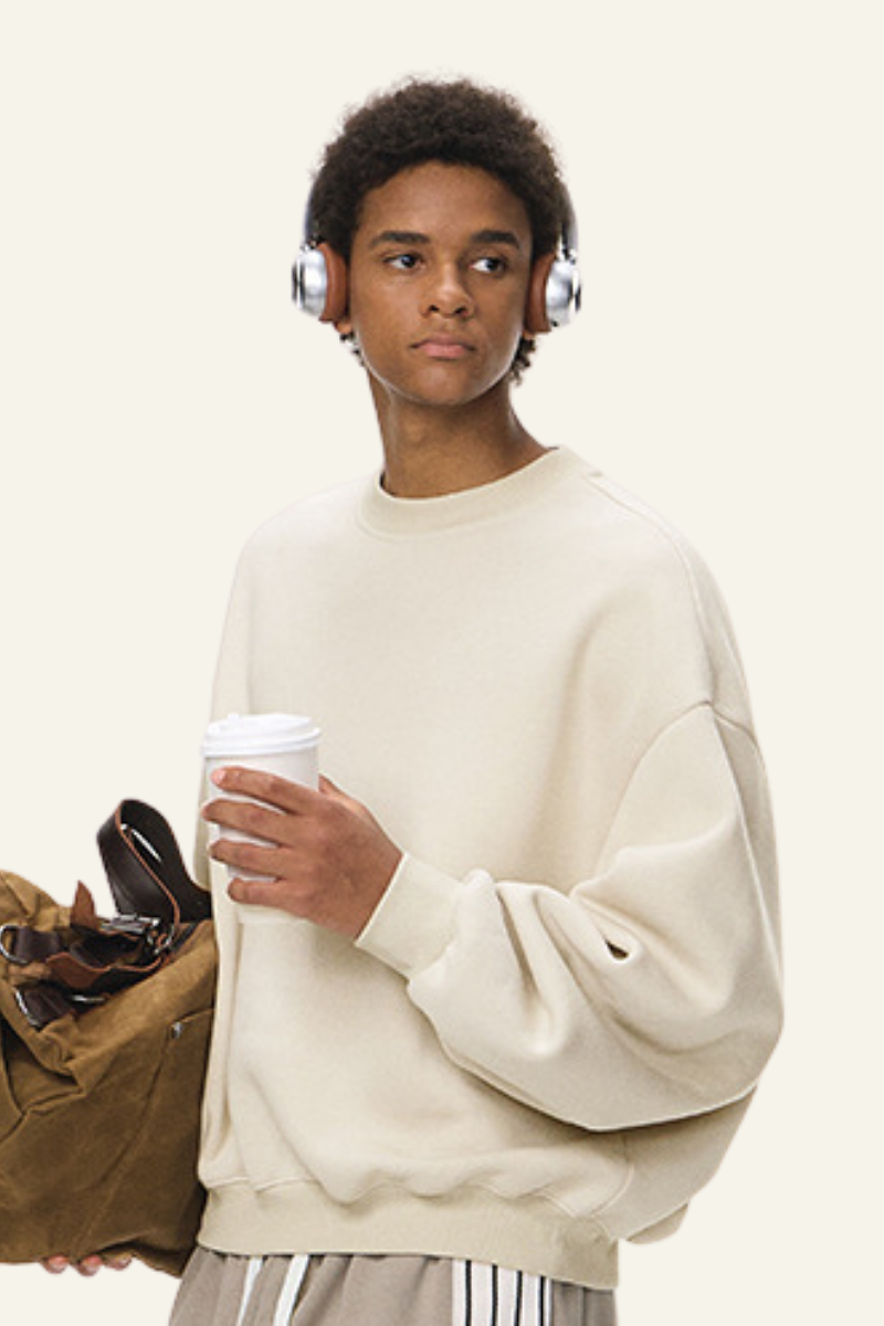 Men's Crewneck Curved Sleeve Pullover