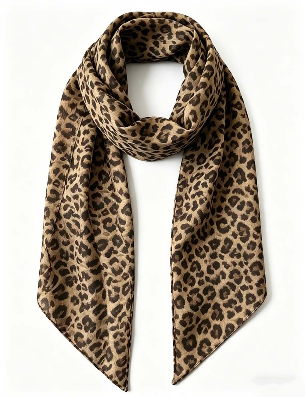 Ladies Leopard Print Chiffon Neck Scarf