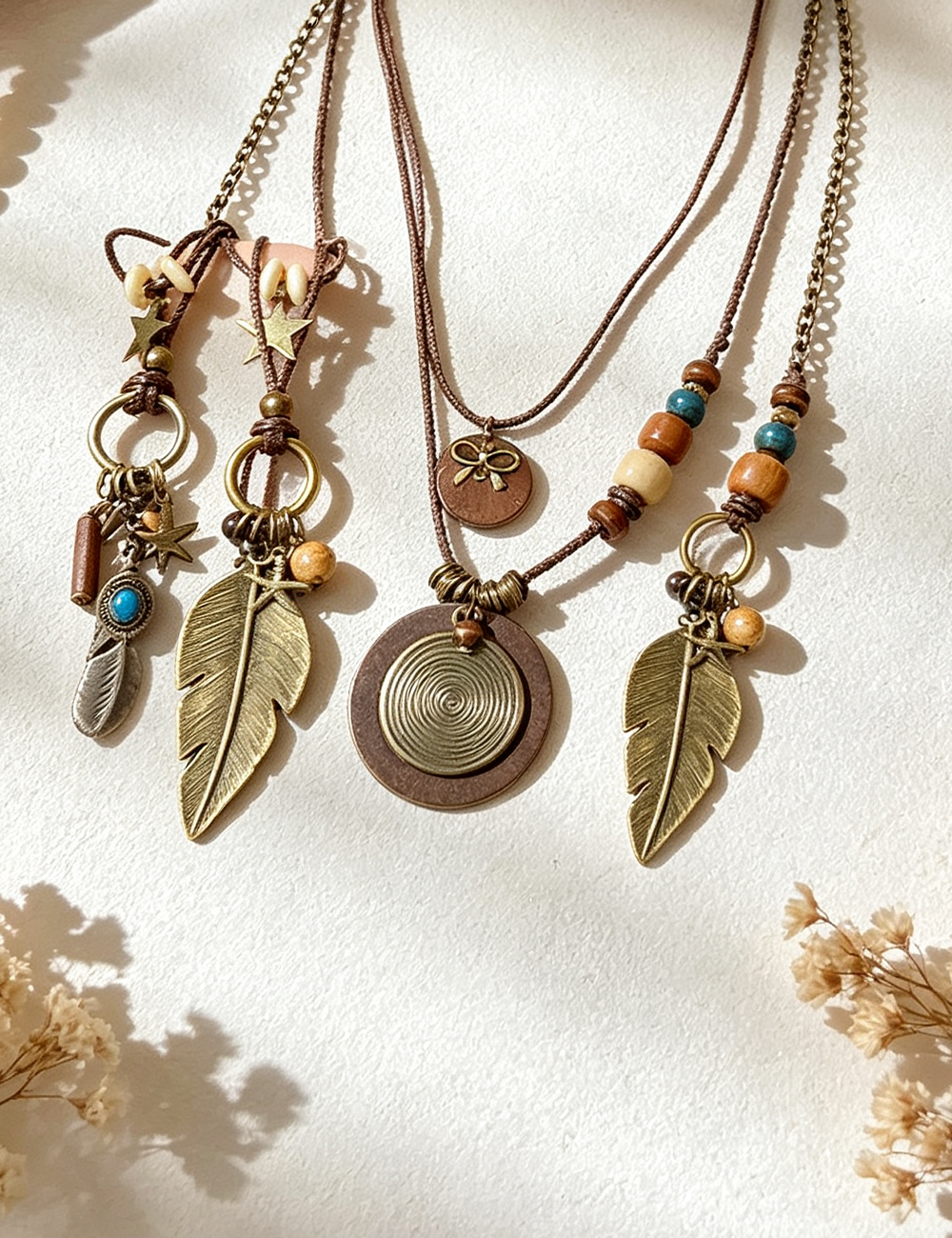 Ladies Retro Butterfly Beaded Long Sweater Chain