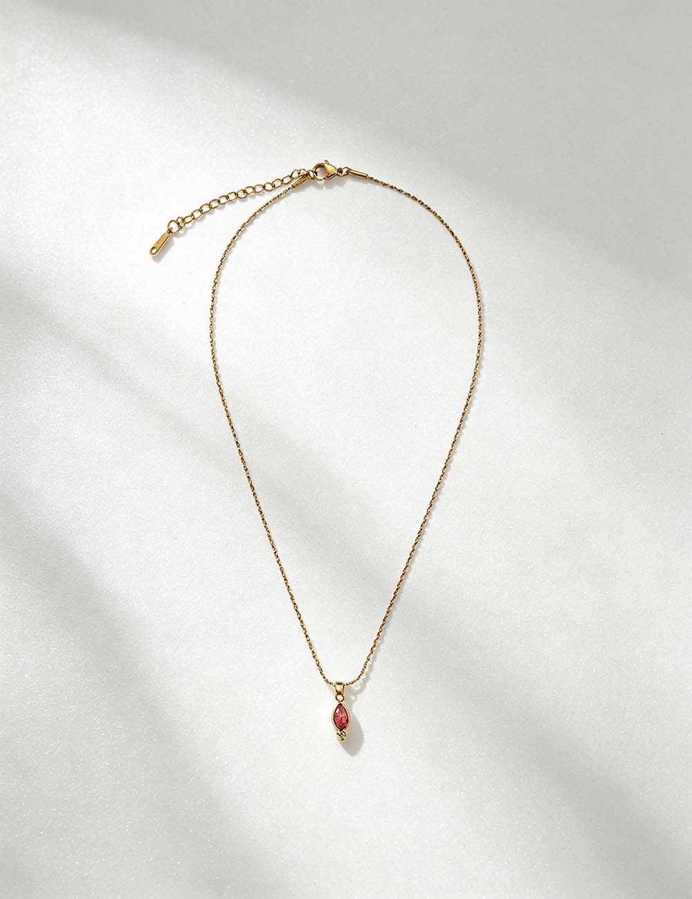 Ladies Minimalist Birthstone Pendant Beaded Necklace