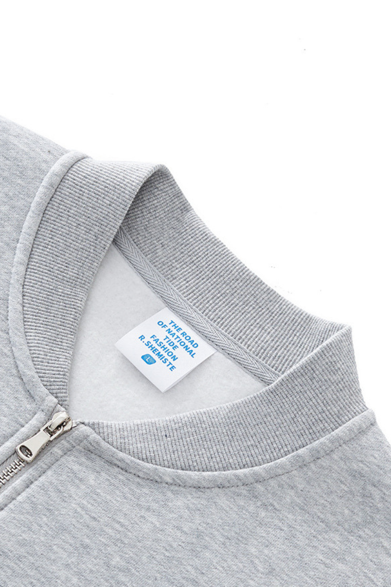 Men's Fall Clothing Stand Collar Fleece Zipper Jacket