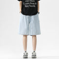 Men's Summer Dark Wash Carpenter Drawstring Denim Shorts