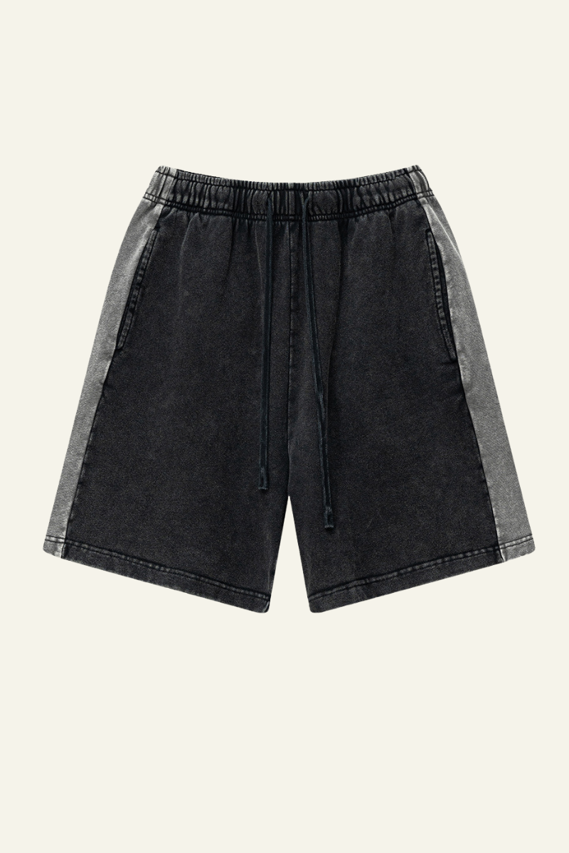 Men's Cotton Streetwear Color-Block Vintage Patchwork Shorts
