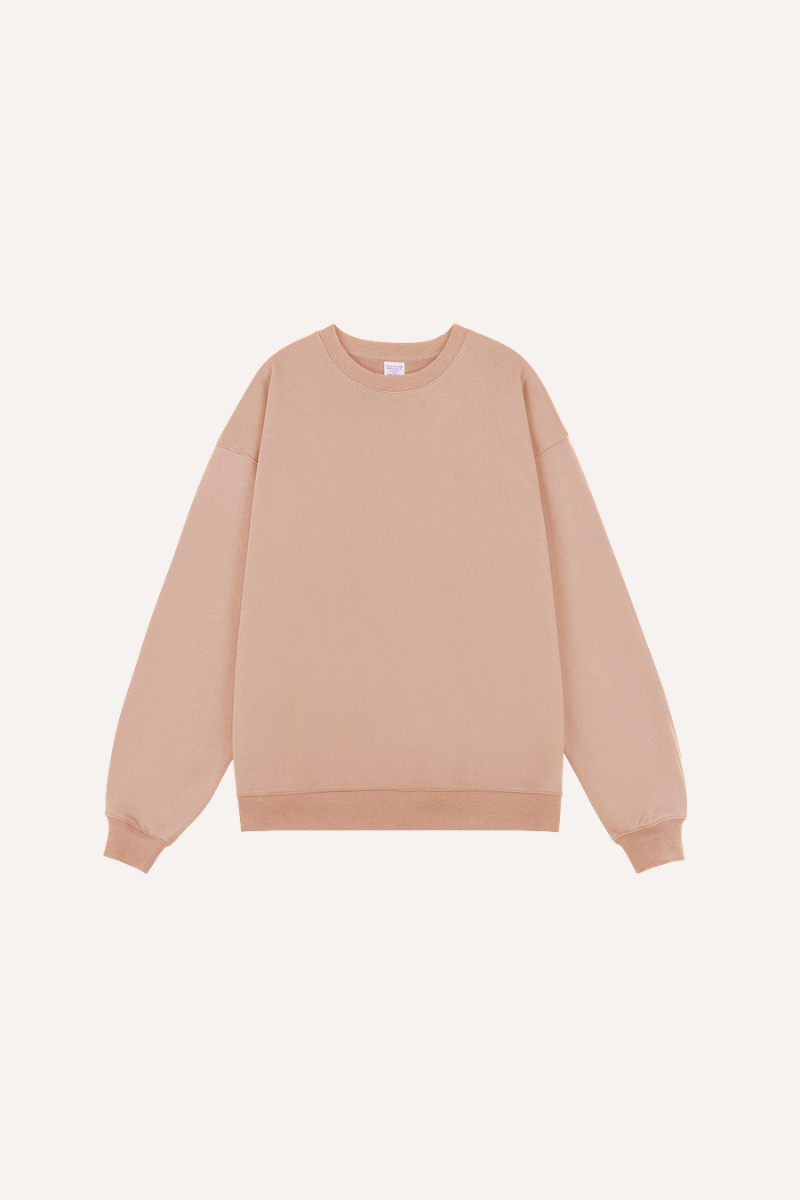 Men's Spring 380g Terry Cotton Loose Crewneck Sweatshirt