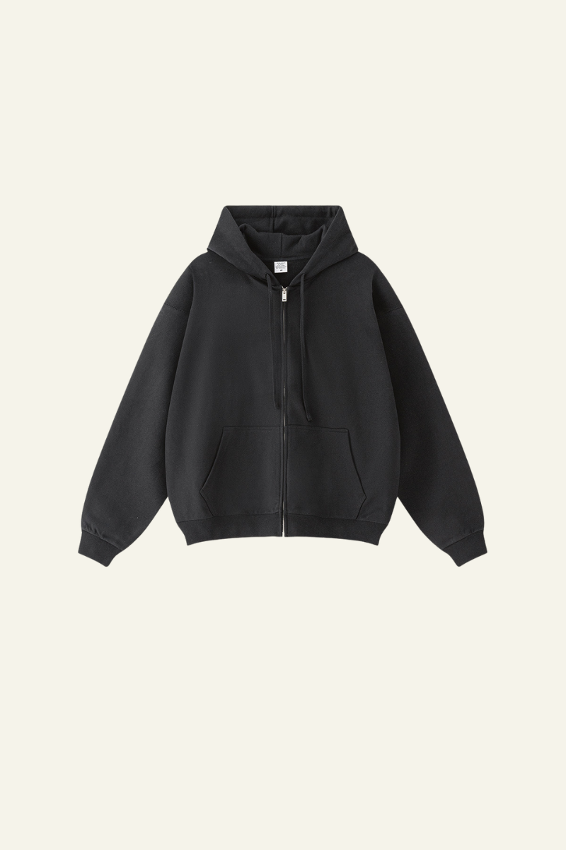 Fall Clothing Pure color terry cloth hooded sweatshirt