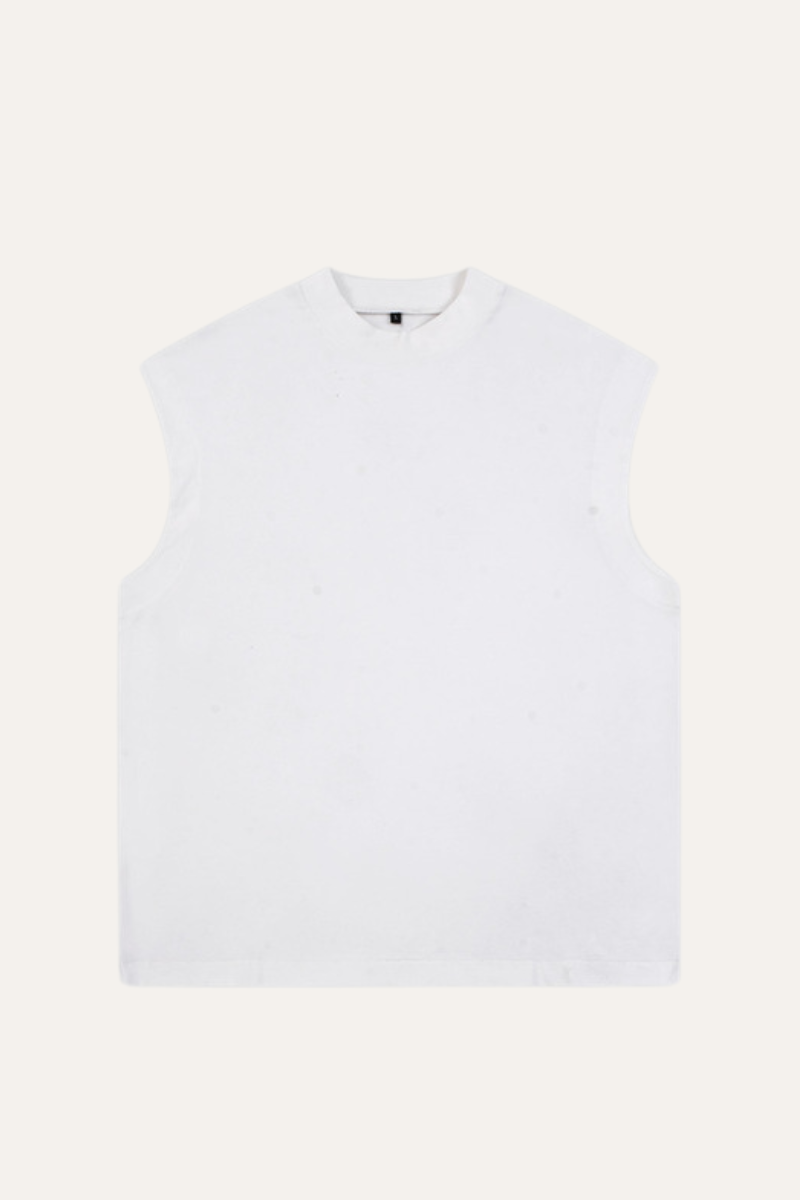 Men's Summer 230g Cotton High Neck Loose Tank