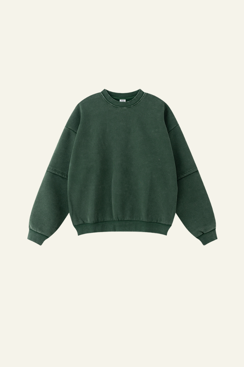 Men's Fall Clothing Streetwear Washed Patchwork Pullover